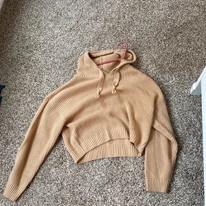 Knit sweater hoodie